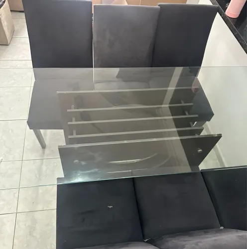 Mesa de Vidro 6 Cadeiras