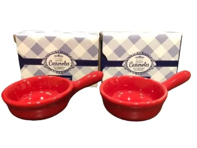 Coleção Petites Casseroles Da Cozinha Francesa Cocotte Com Cabo (Kit 2 Unidades)