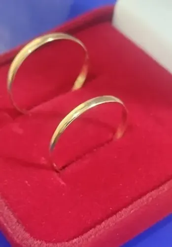 Alianças Casamento Ouro 18 kilates 2.50 Gramas 3 mm Maciça