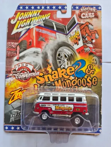 Set Duplo Johnny Lightning Zingers 1/64 - Snake & Mongoose VW Bus