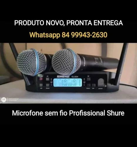 Microfone Shure sem fio duplo GLXD4 - Novo em estoque