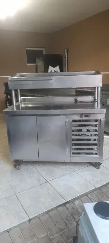 Balcão refrigerado inox 304 2 portas com condimentadora superior 220V