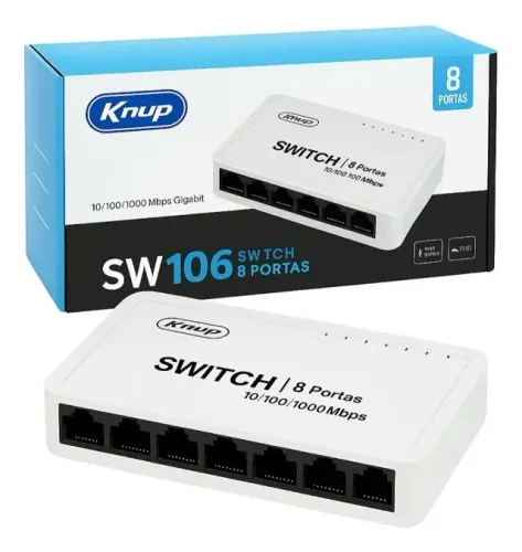 Switch 8 Portas Gigabit Rede 10/100/1000mbps Hub Rj45 Bivolt