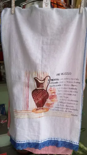 Pano de prato pintado a mão