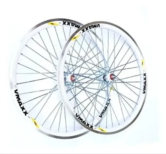 Olha o que eu encontrei! Par Rodas Vzan Vmaxx MTB Aro 26 Alumínio Branco V-Brake