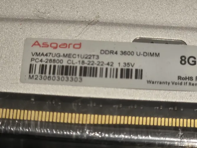 2x8gb Asgard 3600mhz cl18 novo