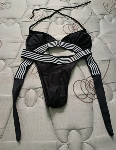 Biquíni Preto Listrado