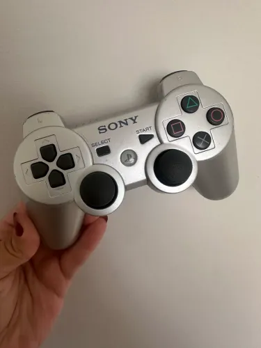 Controle PS3 Original Sem Fio Prateado 