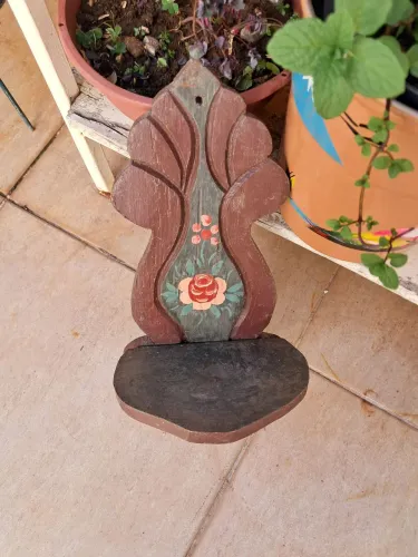 PEANHA ANTIGA PINTADA A MAO