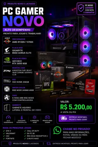 Pc gamer completo novo