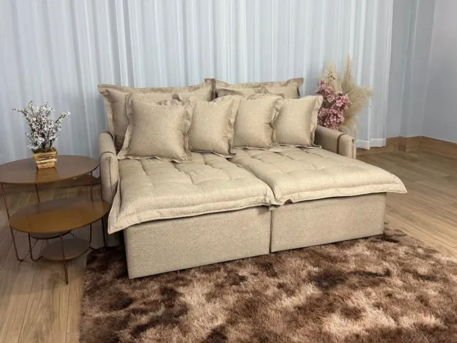 Sofá Cama Retrátil 1,80m D33 e Molas Bonnel s3