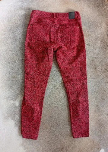 Jeans Zara vermelho animal print P