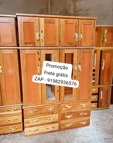 Guarda roupa - casal 4 portas madeira angelim novo!