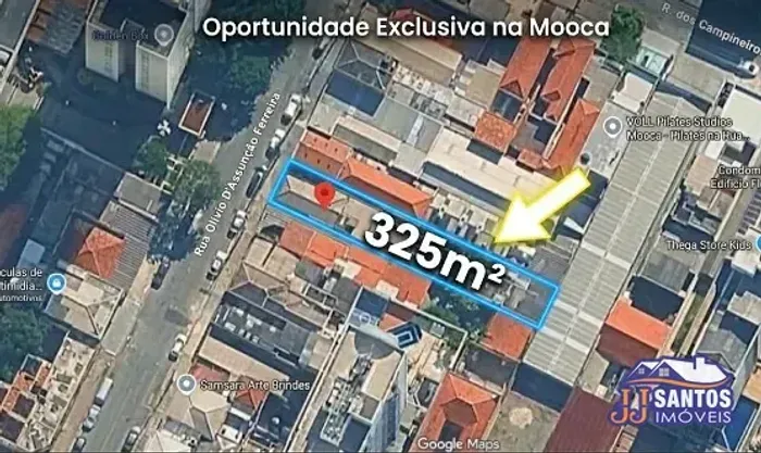 Terreno à venda na Mooca | 325m² | 6,5x50m | ZM | Esquina da Rua da Mooca