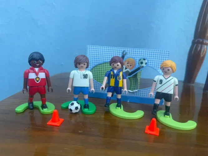 Playmobil Soccer Futball Football Shootout Com 4 bonecos - Usado Excelente