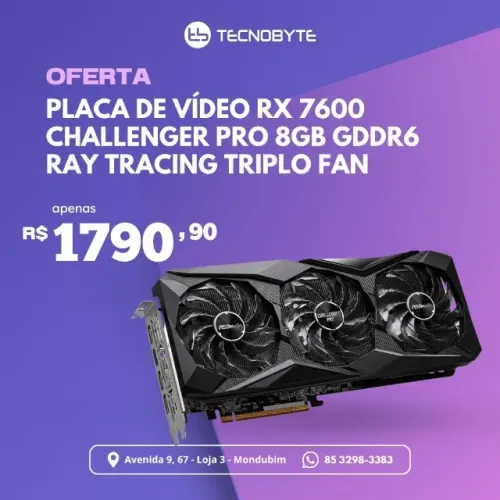 Placa de Video AsRock Radeon RX 7600 Challenger Pro OC 8GB GDDR6