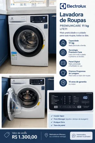 Máquina de Lavar Electrolux 11kg