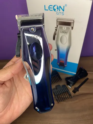 Máquina de Cortar Cabelo sem Fio Prata Azul Leon-1602 an8