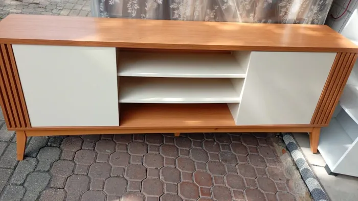 Rack de sala madeira zerado para tv até 65 polegadas