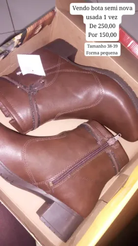 Bota semi nova usada 1 vez, numeração 38/39 forma pequena