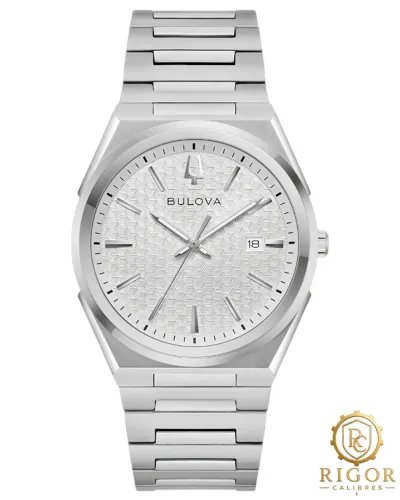 Relógio Bulova Classic 96B481 - Sofisticação com Fundo Texturizado Branco Caixa em 39mm