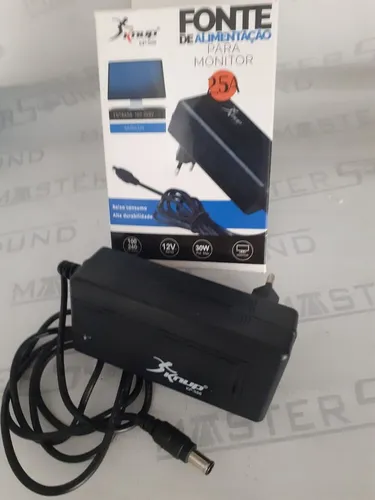 Fonte de alimentação  para monitor.  12volts. 2,5amperes. Nova.