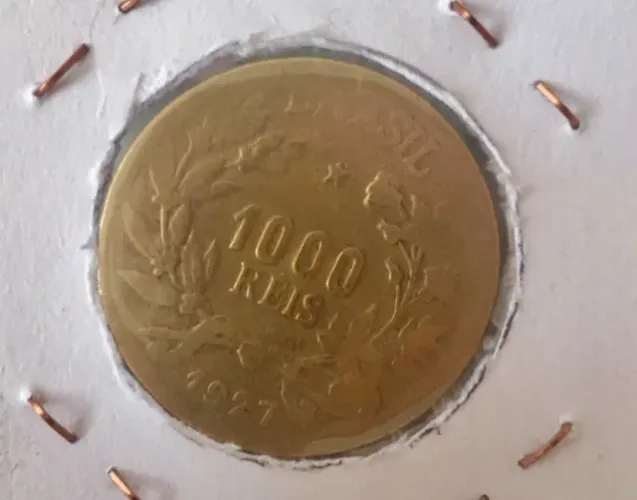 Moeda 1000 Reis 1927 bronze BC