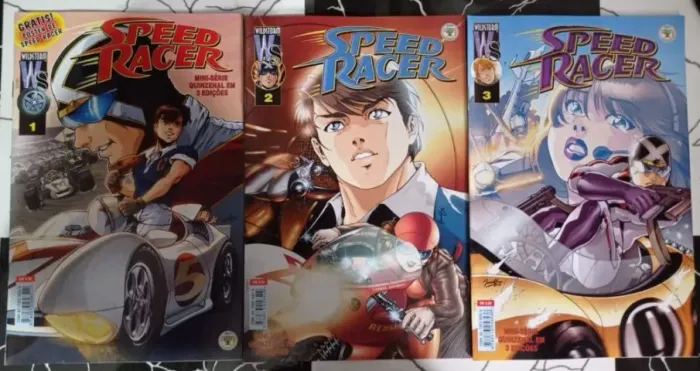 Revista em quadrinhos Speed Racer - coleção completa em 3 edições.