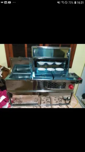 Molheira a gás com prensa para HOT DOG