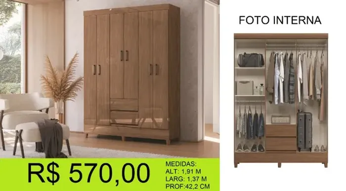 Guarda roupa solteiro a pronta entrega