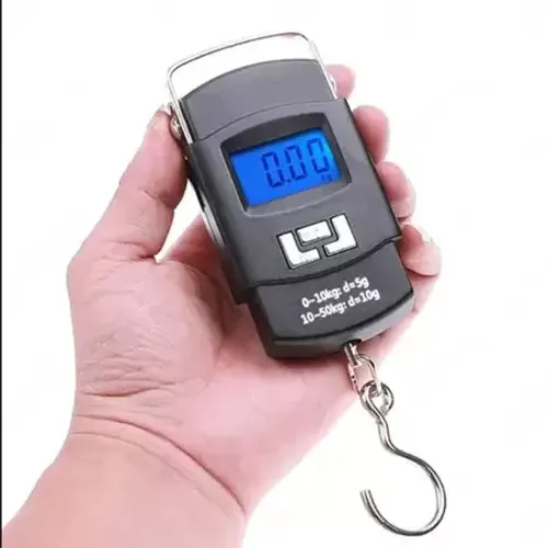 Balança De Mão Digital Alta Precisão P/Pesca e Bagagem 0.1g Até 50KG