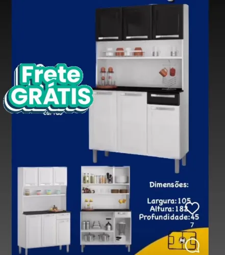 Armário de Aço Cozinha Completo com Frete Grátis!