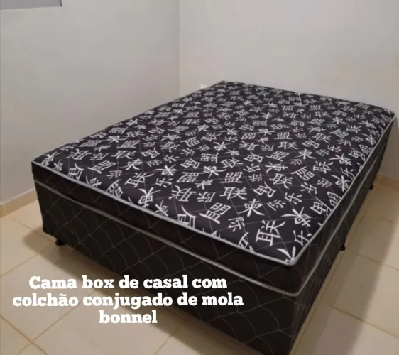 Cama box de casal com colchão conjugado de mola bonnel $700 entrega grátis 