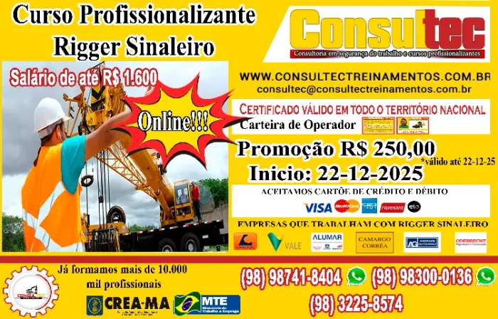 Curso de Rigger Sinaleiro - Inicio 22-12-2025
