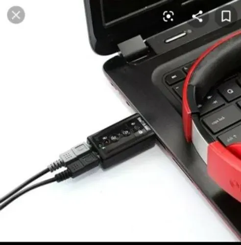 Placa de Som Adaptador 7.1 USB para pc com entrada P2 para fones de ouvido.