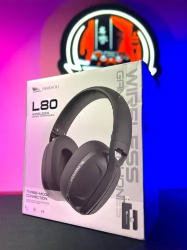 Headset Gamer L80 Smailwolf sem fio Wireless 2.4ghz e Bluetooth Novo na caixa