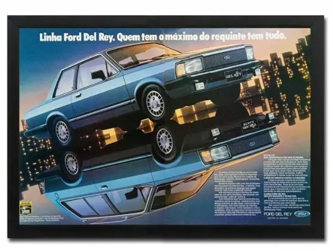 Ford Del Rey 1981, 1982, 1983, 1984 - Quadro decorativo com propaganda original de revista