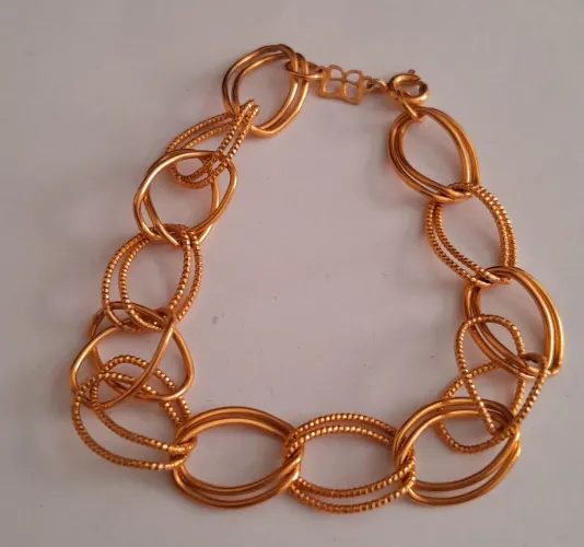 Pulseira elos grandes duplos rommanel 17cm