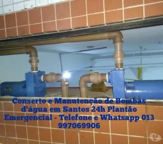 Manutenção, conserto e instalação de bombas d'água em Santos, Plantão 24 Horas