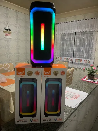Caixa de Som Bluetooth Spealer AL-3627 50W LED RGB Nova