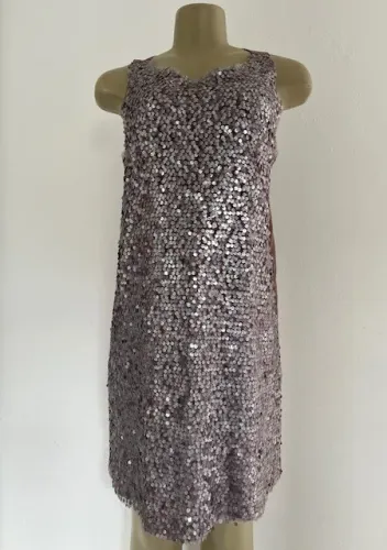 Vestido Brilho Paetês Crepe Verão Tamanho 42