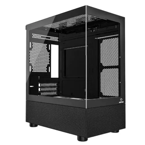 Gabinete Gamer OnePower Crystal CC-202B Preto *Sem Fan* - Micro-Atx e Mini-ITX - WZetta