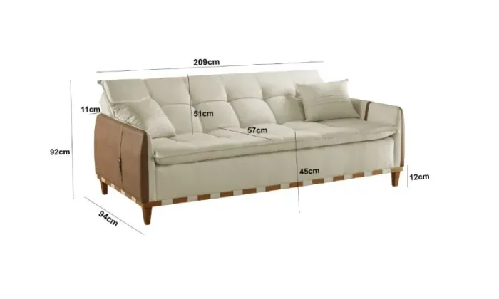 Sofà Cama Firenze 2,09 M Linho SUPER OFERTA!