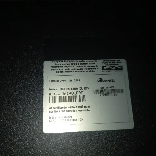 Retirada de peças com defeito !!! Notebook Positivo Stilo XR13005