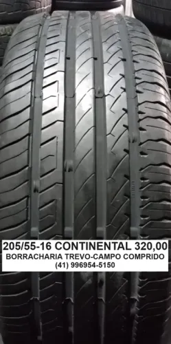 01 pneu 205/55/16 Continental Seminovo por 320,00
