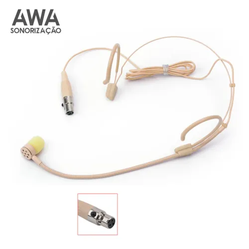 Microfone Headset Cardioide Direcional TA3F Mini XLR 3 Pinos - COR BEGE