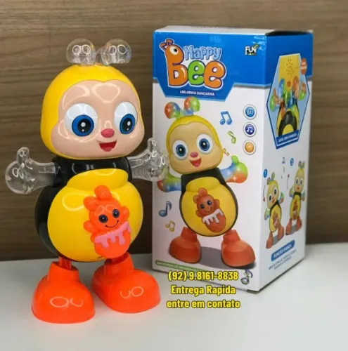 Abelha de dança elétrico para crianças Engraçado Blink Eyes, Luz intermitente