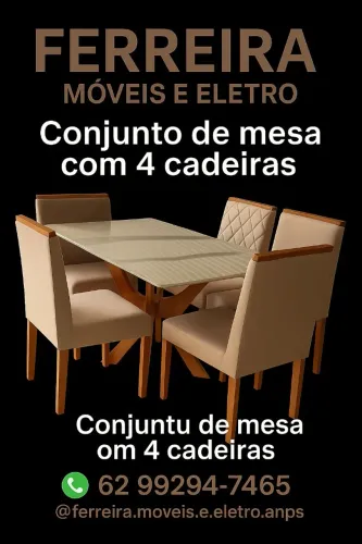 Mesa de Jantar Elegante com 4 Cadeiras