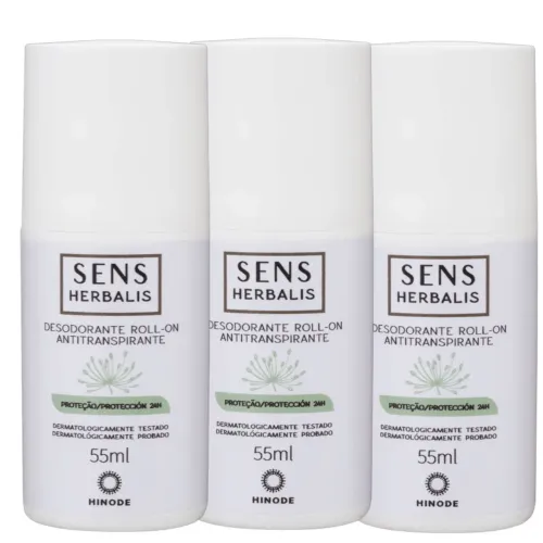 Desodorante Roll-on Antitranspirante Sens 3 unidades Herbalis 55ml - 3 unidades