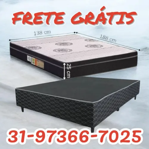 COLCHÃO CASAL D28 ORTOPÉDICO + BASE CASAL / DIRETO DA FÁBRICA 